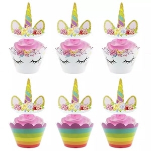 UNICORN CUPCAKE WRAPPER Set (6)