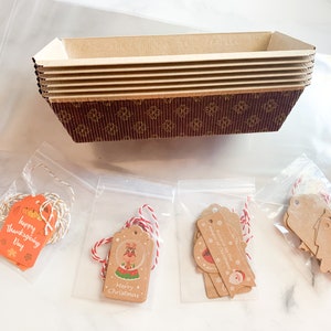 MINI FLORET LOAF Pan Set (6 Disposable Loaf Pans/Molds, 6 Tags, 6 Bags)
