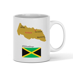 Portland Parish Design Mug, Premium Quality 11oz  Coffee Cup, Ceramic Coffee Mug, Trendy Design Mugs, Glossy Coffee Mug, Gift for Her