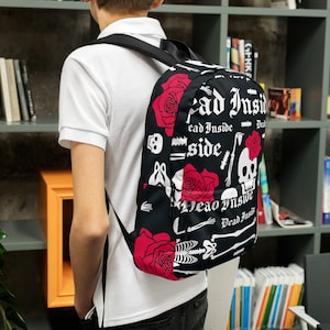 Sac à dos noir tête de mort, joli sac à dos pour l'école, sac à dos léger décontracté pour l'école, cartable pour garçons, sac à dos de voyage, sacs à dos tête de mort