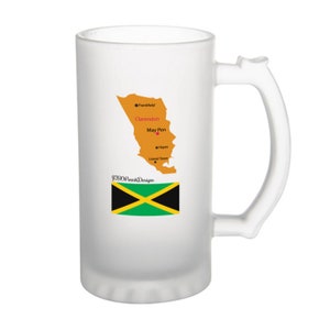Frosted Beer Mug, Clarendon Parish Design Mug, Premium Quality 16 oz Mug, Unique Beer Mugs, Beer Mugs with Quotes, Beer Mug, Gift for Her