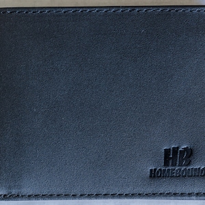 Billetera Hb Homebound, diseño de billetera delgada en color negro, las mejores billeteras de cuero, billetera de calidad superior, billetera de cuero suave, regalo del Día del Padre