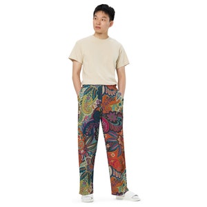Unisex Wide-Leg Pants: All-Over Print Lounge Wear