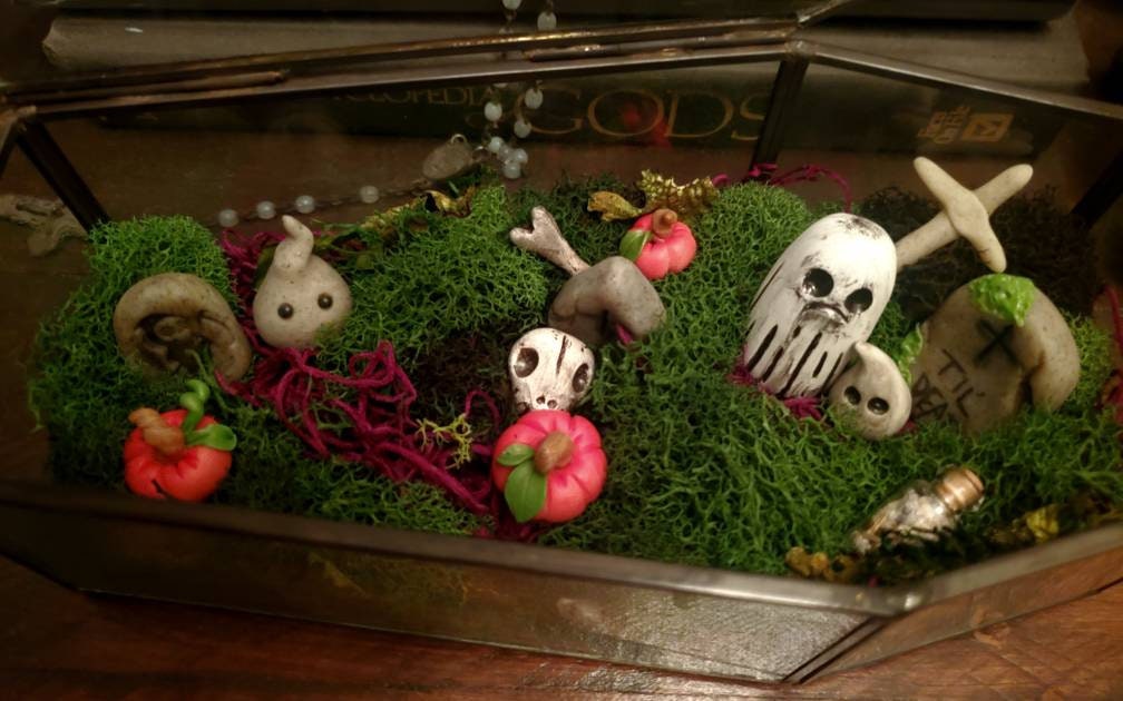 GLASS COFFIN A Beautiful Glass Coffin Filled With Handmade Etsy