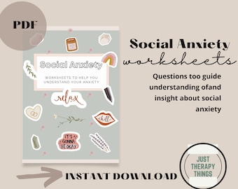 Social Anxiety Worksheets | CBT Worksheets for Anxiety | Anxiety Worksheets | Anxiety Worksheets for Teens | Anxiety Worksheets for Adults