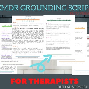EMDR Scripts for Therapists | Grounding Exercises | RETRO VIBES Bundle | Printable