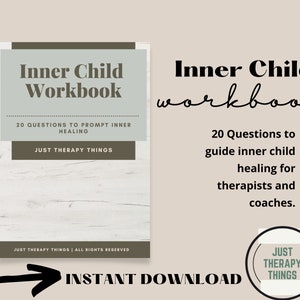 Inner Child Workbook for Therapists and Coaches | Therapy Worksheet | Self Help Worksheet | Therapy Tools | Counseling Workbook