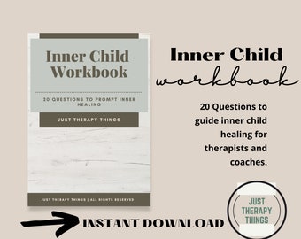Inner Child Workbook for Therapists and Coaches | Therapy Worksheet | Self Help Worksheet | Therapy Tools | Counseling Workbook