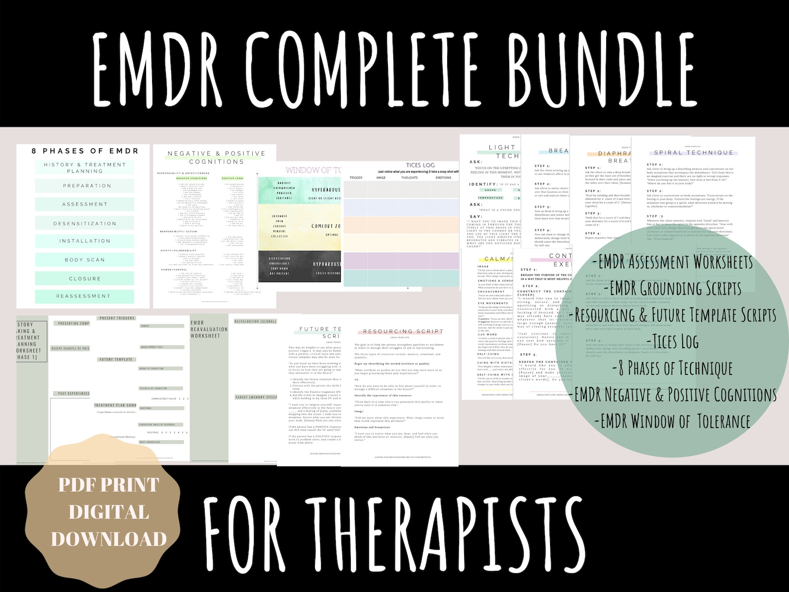 EMDR Complete Bundle for Therapists | EMDR Therapy | Emdr Worksheets ...