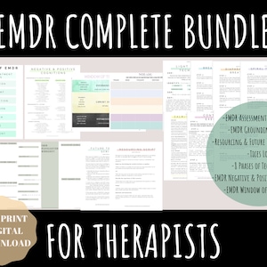 EMDR Complete Bundle for Therapists | EMDR Therapy | Emdr worksheets pdf | Therapy Worksheets | Therapy Tools | EMDR handout