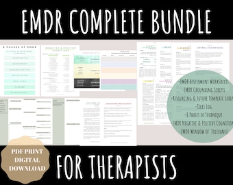 Kompletny pakiet EMDR dla terapeutów | Terapia EMDR | Arkusze robocze EMDR w formacie PDF | Arkusze robocze terapii | Narzędzia terapeutyczne | Ulotka EMDR