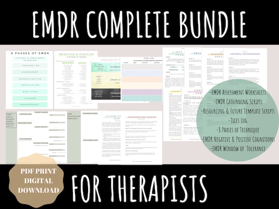 EMDR Complete Bundle for Therapists | EMDR Therapy | Emdr worksheets pdf | Therapy Worksheets | Therapy Tools | EMDR handout