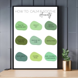 Anxiety Relief |Anxiety Mental Health Poster | Therapy Poster | Therapy Handout | Therapy Worksheet | Office Wall Hanging Counseling