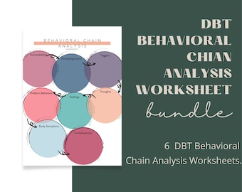 Behavioral Chain Analysis Bundled Worksheets for Therapists | DBT Therapy | Therapy Tools | Counseling Worksheets | Worksheet Printable