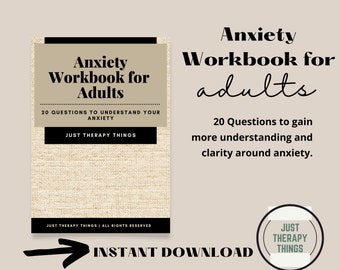 Anxiety Workbook for Adults | Therapy Worksheet | Self Help Worksheet | Therapy Tools | Counseling Workbook | Anxiety Workbook PDF