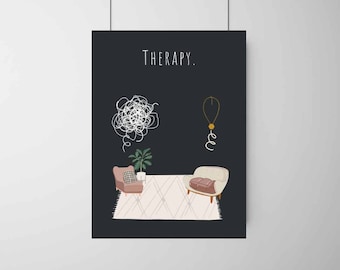 Therapy Office Decor | Therapy Gifts | Therapy Worksheets | Therapist Gift | Mental Health Art | Therapy for Trauma | Therapy for Grief