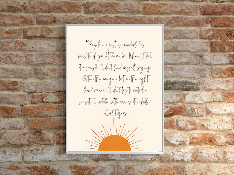 Carl Rogers Quote Therapy Print Psychology Art Therapy Office Decor Therapy Office Hanging Counseling Office image 3