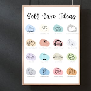 Selbstfürsorge-Plan-Druck | Self-Care-Tipps | Seelsorge Poster | Therapie Arbeitsblatt | Beratung Drucke | Mentale Gesundheit Poster | DBT | CBT