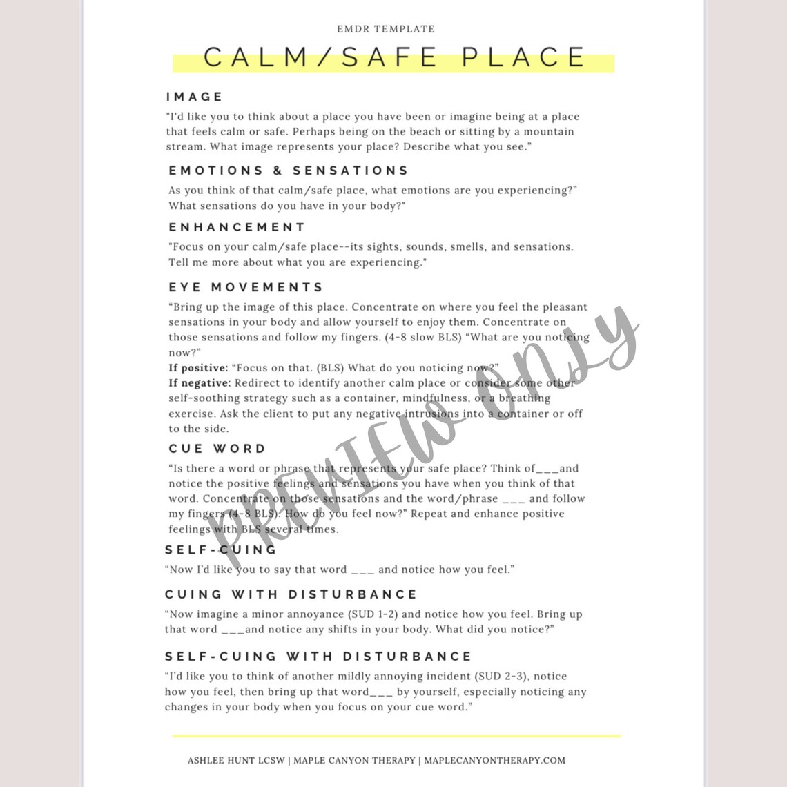 emdr scripts for therapists therapy worksheets emdr etsy