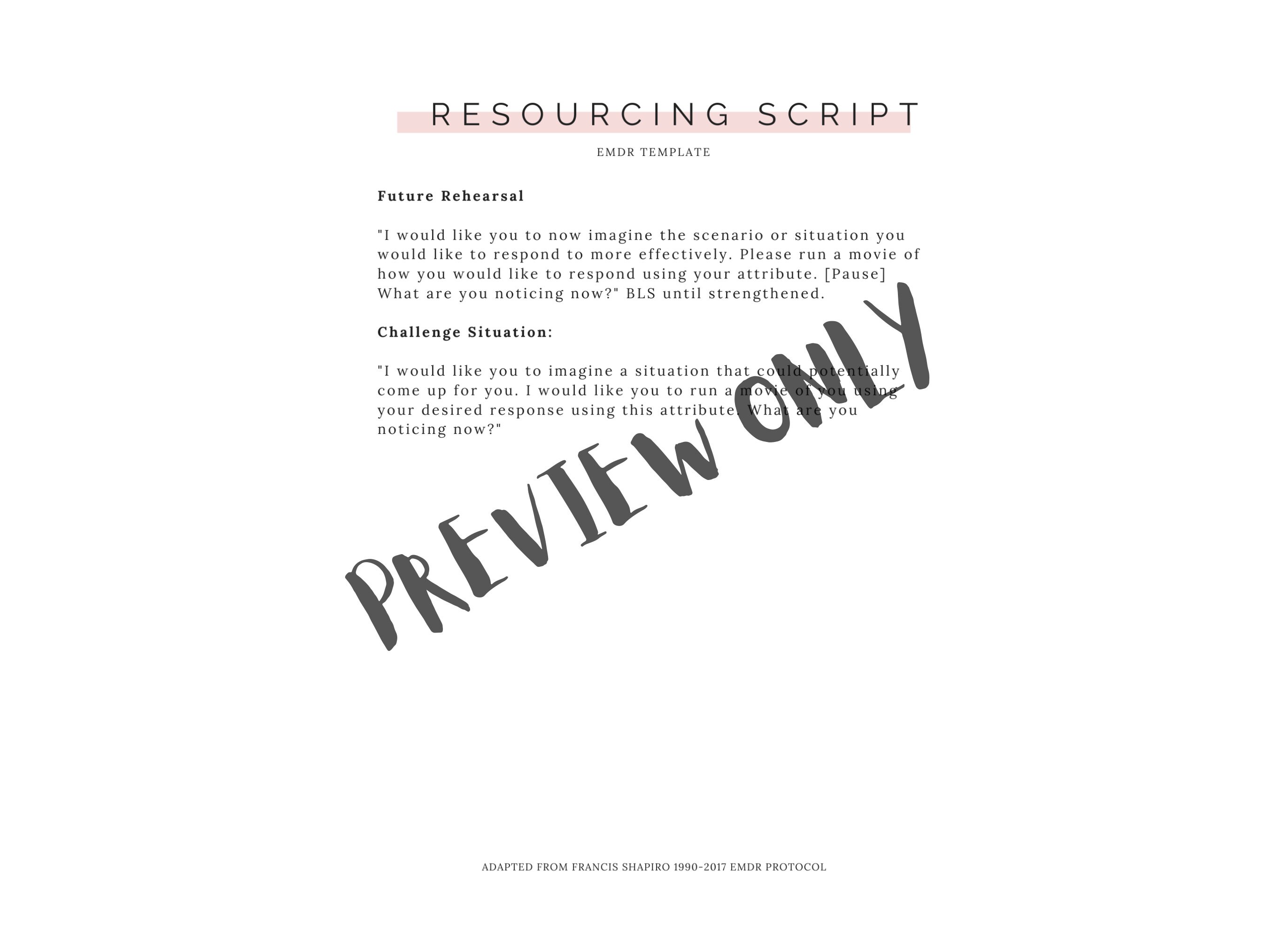 EMDR Future Template and Resourcing Script EMDR Therapy EMDR