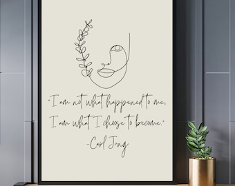 Carl Jung Quote Therapy Print | Psychology Art | Therapy Office Decor | Therapy Office Hanging | Counseling Office |