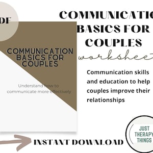 Couples Therapy Worksheets | Marriage Counseling Worksheets | Communication Worksheet | Communication WorkbookSkills for Couples |