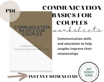 Couples Therapy Worksheets | Marriage Counseling Worksheets | Communication Worksheet | Communication WorkbookSkills for Couples |