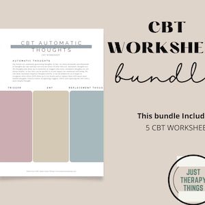 CBT Worksheet for Anxiety for Adults  | CBT Therapy | Therapy Worksheet | Mental Health Counseling | Therapy Tools  | Counseling Worksheets