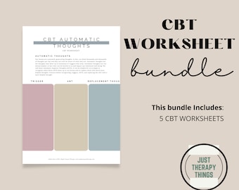CBT Worksheet for Anxiety for Adults  | CBT Therapy | Therapy Worksheet | Mental Health Counseling | Therapy Tools  | Counseling Worksheets