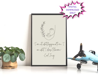 Carl Jung Quote Therapy Print | Psychology Art | Therapy Office Decor | Therapy Office Hanging | Counseling Office |