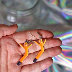 Weird Earrings/Inflatable Dancing Man Earrings/Y2K Jewelry/Air Dancer/Unusual Earrings/Novelty Earrings/Meme Earrings/Statement Jewelry image 4