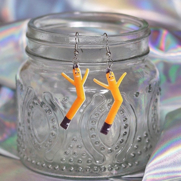 Weird Earrings/Inflatable Dancing Man Earrings/Y2K Jewelry/Air Dancer/Unusual Earrings/Novelty Earrings/Meme Earrings/Statement Jewelry