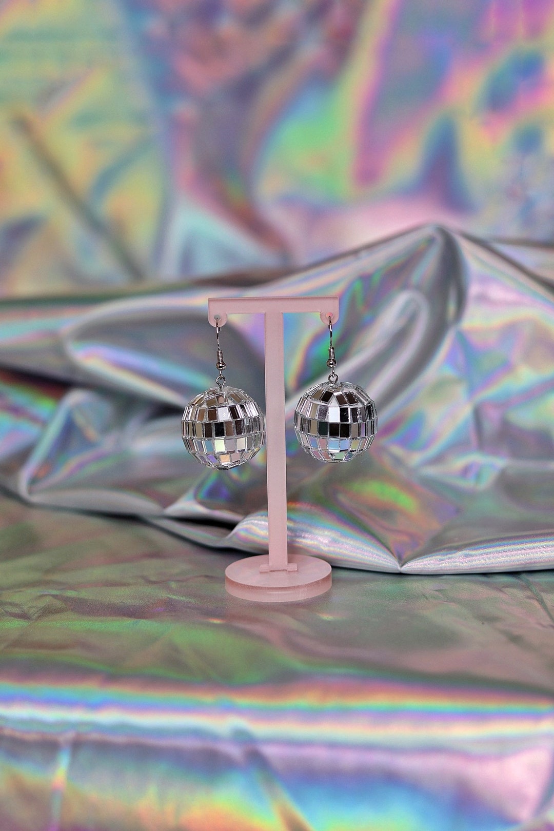 Disco Ball Earrings, Real Disco Ball Dangles, Weird Earrings, Bachelorette Gift Earrings, Funky