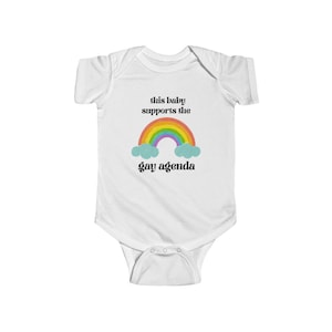 Gay Agenda Baby Onesie, Pride Onesie, LGBTQ Baby, Rainbow Onesie, LGBTQIA Onesie, Queer Onesie, Baby Shower Gift, Gay Baby Shower, Rainbow