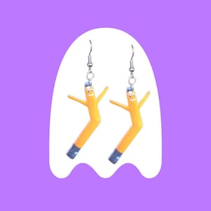 Weird Earrings/Inflatable Dancing Man Earrings/Y2K Jewelry/Air Dancer/Unusual Earrings/Novelty Earrings/Meme Earrings/Statement Jewelry image 8