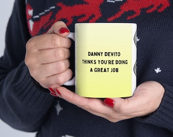 Taza de Danny Devito, Danny Devito pulgares arriba, taza extraña, taza motivacional extraña, taza de buen trabajo, taza inspiradora