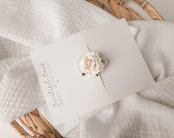 Ivory flower hair clip | Small hair clips | cream hair clip | flower clips | toddler hair clips | dainty clips | delicate clips |