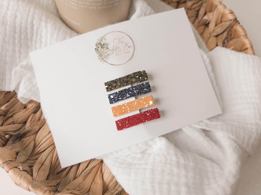 Autumn Glitter Baby Hair Clip Set of 4 | Fall Colour Alligator Clips - Etsy
