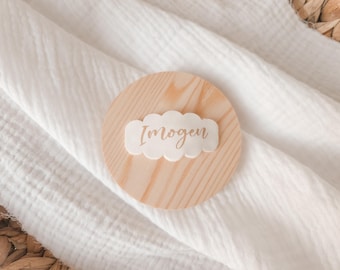 White & Beige personalised hair clip | name hair clip | baby hair clips | gifts for girls | birthday hair clip | soft lined hair clips |