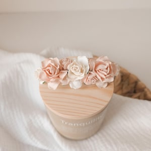 Blush & white flower headband, baby headbands, flower crown, photoshoot headband, christening headband, flower girl headband, newborn band