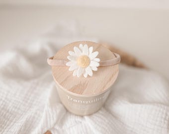 White Felt Spring Daisy Flower: Alligator Clip Or Baby Headband