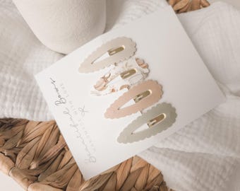 Pumpkin Hair Clip Set: Faux Leather Fall Clips