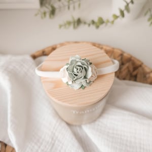 Sage & white flower headband, baby headbands, flower crown, photoshoot headband, christening headband, flower girl headband, 1st birthday
