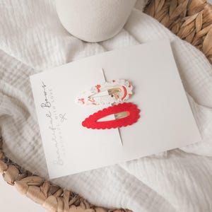 Santa Christmas snap clips, baby hair clips, festive hair clips, velvet clips, red hair clips, toddler hair clips, stocking fillers