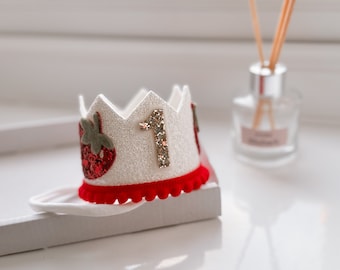 Strawberry Birthday Number Crown: Berry birthday Cake Smash Prop