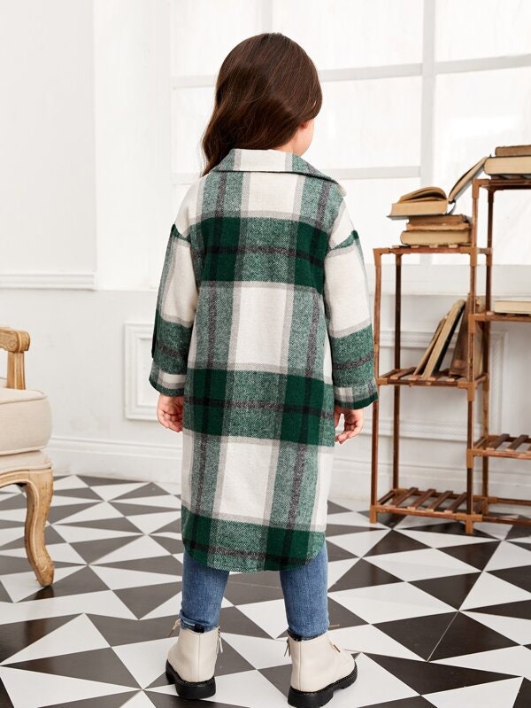 Toddler Girl Green Flannel Button up Plaid Long Shirt Tunic. Etsy