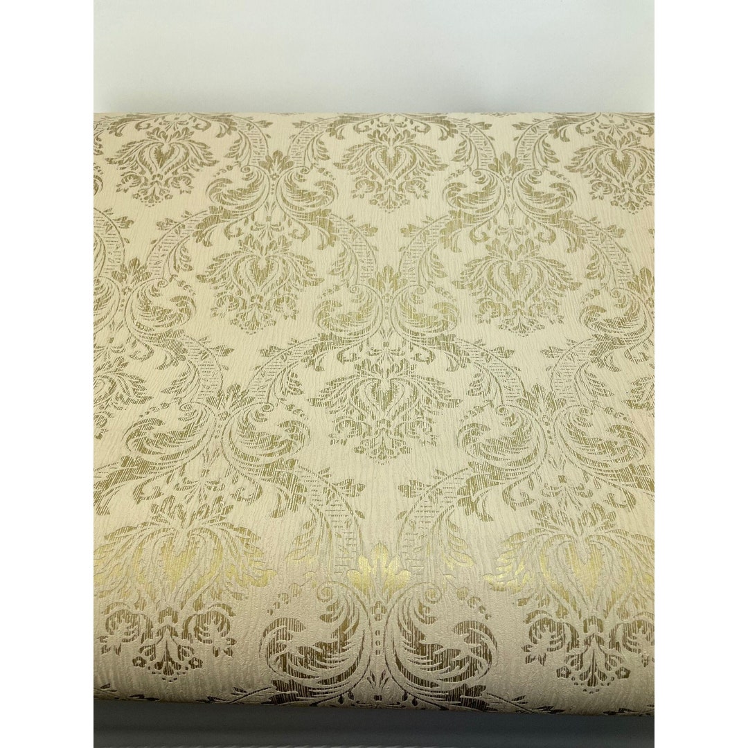 Vintage Wallpaper Roll, 80s Gold Pattern Boho Wallpaper, Open Roll Wallpaper, Vintage From the