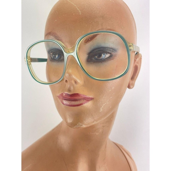 Vintage 80s Oversized Eyeglasses Frame, Green Gold  display picture 2