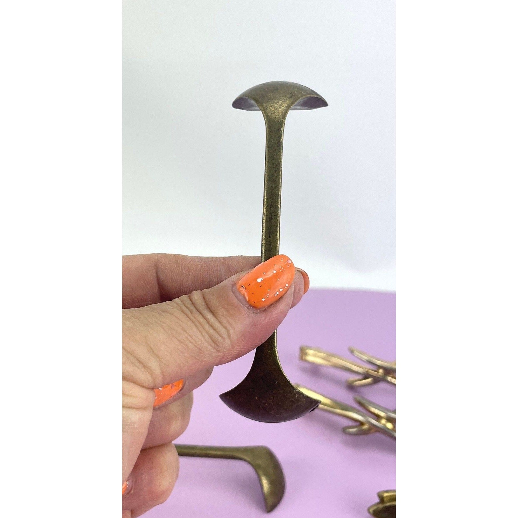 Vintage MCM Drawer Pulls, Brass Dresser Handles, Salvaged MCM Handles, Long Drawer Handles