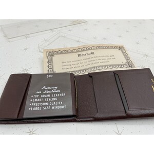 portefeuille vintage des années 50, Arrow Canada, 2 volets, cuir de veau de buffle, dans sa boîte d'origine, accessoire rétro des années 50 pour homme, cadeau pour mari, papa